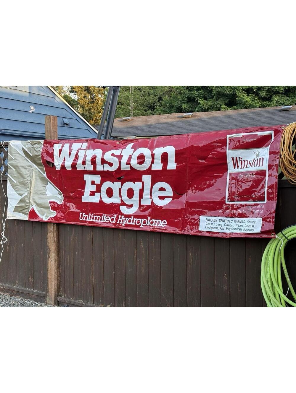 Vintage Winston Cigarettes Banner  114x33 Inches Rare